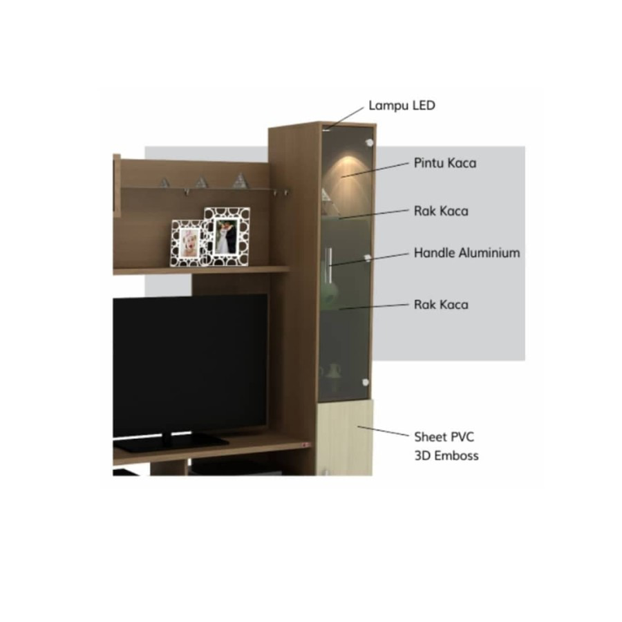Wall Unit/Rak Tv/lemari hias tv seri NEXA WU 182 merk ACTIV